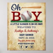  Baseball Baby shower Welkomstteken Poster (Voorkant)