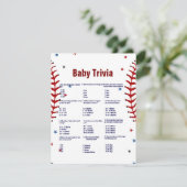 Baseball baby trivia game baby shower game Card Kaart (Staand voorkant)