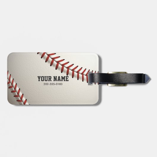 Baseball Bagagelabel (Achterkant horizontaal)