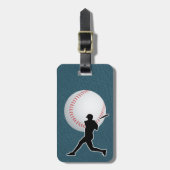 Baseball - Ball and Player silhouette Name Address Bagagelabel (Voorkant verticaal)