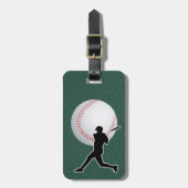 Baseball - Ball and Player silhouette Name Address Bagagelabel (Voorkant verticaal)