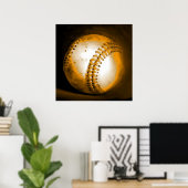 Baseball Ball Artwork Poster Print (Thuiskantoor)