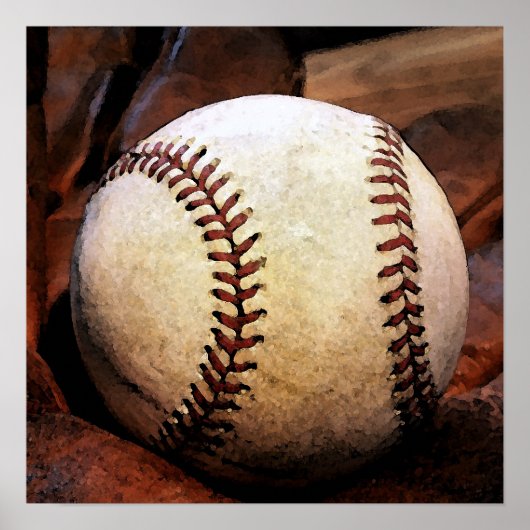 Baseball Ball Artwork Poster - Square Posters (Voorkant)