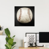 Baseball Ball Artwork Square Poster (Thuiskantoor)