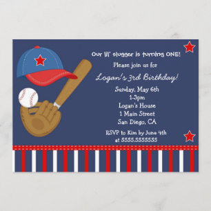 Baseball Ball Birthday Uitnodiging