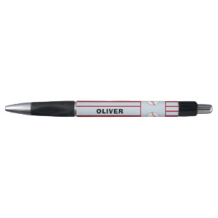 Baseball Ball Blauw Rood Sportnaam Pen
