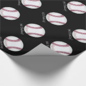 Baseball Ball Boy Birthday Persoonlijke naam Cadeaupapier (Hoek)