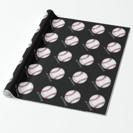 Baseball Ball Boy Birthday Persoonlijke naam Cadeaupapier