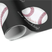 Baseball Ball Boy Birthday Persoonlijke naam Cadeaupapier (Rol Hoek)
