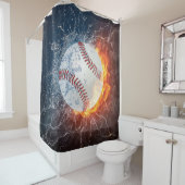 Baseball Ball Douchegordijn (In situ)
