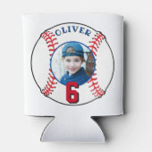 Baseball Ball kinderen Birthday Foto Blikjeskoeler (Achterkant)