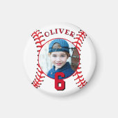 Baseball Ball kinderen Birthday Foto Magneet (Voorkant)