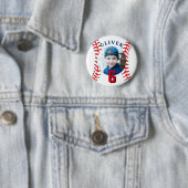 Baseball Ball kinderen Birthday Foto Ronde Button 5,7 Cm (In situ)