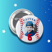 Baseball Ball kinderen Birthday Foto Ronde Button 5,7 Cm