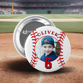 Baseball Ball kinderen Birthday Foto Ronde Button 5,7 Cm