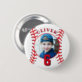 Baseball Ball kinderen Birthday Foto Ronde Button 5,7 Cm (Voorkant /achterkant)