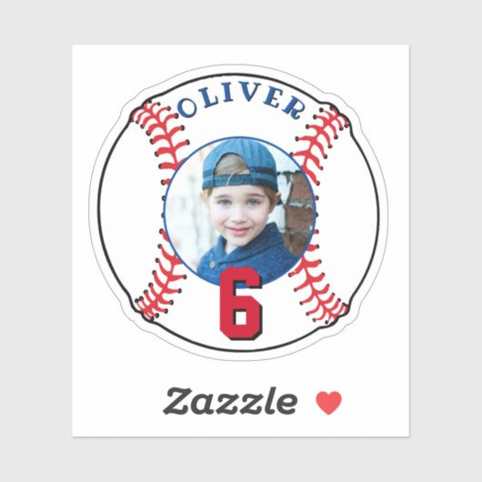 Baseball Ball kinderen Birthday Foto Sticker (Vel)