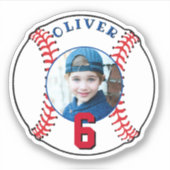 Baseball Ball kinderen Birthday Foto Sticker (Voorkant)