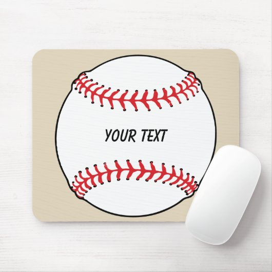 Baseball Ball met aangepaste tekst Muismat (Met muis)
