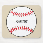 Baseball Ball met aangepaste tekst Muismat (Voorkant)