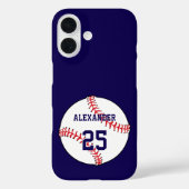 Baseball Ball Name & Number Case-Mate iPhone Case (Achterkant)