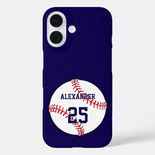 Baseball Ball Name & Number Case-Mate iPhone Case (Achterkant)