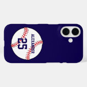 Baseball Ball Name & Number Case-Mate iPhone Case (Achterkant (horizontaal))