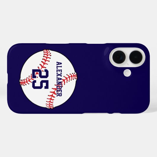 Baseball Ball Name & Number Case-Mate iPhone Case (Achterkant (horizontaal))