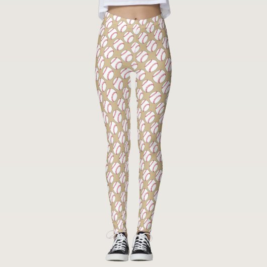 Baseball Ball Patroon Leggings (Voorkant)