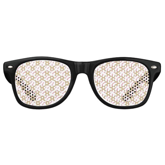 Baseball Ball Patroon Retro Zonnebril (Voorkant)