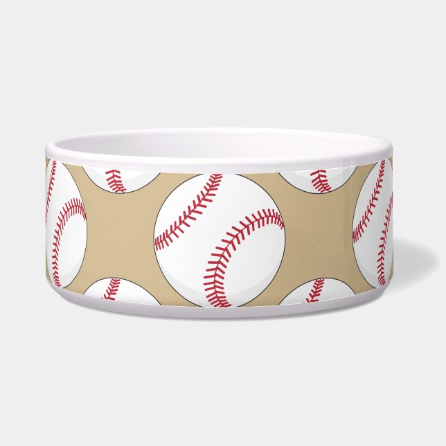 Baseball Ball Patroon Voerbakje (Voorkant)