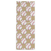 Baseball Ball Patroon Wijn Cadeautas (Voorkant)