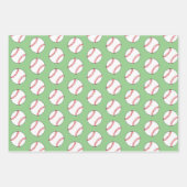 Baseball Ball Pattern Kinder naam Birthday Inpakpapier Vel (Voorkant 3)