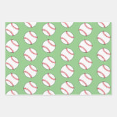 Baseball Ball Pattern Kinder naam Birthday Inpakpapier Vel (Voorkant 2)