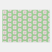 Baseball Ball Pattern Kinder naam Birthday Inpakpapier Vel (Voorkant 3)