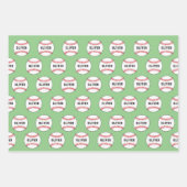 Baseball Ball Pattern Kinder naam Birthday Inpakpapier Vel (Voorkant)