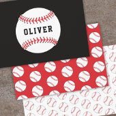 Baseball Ball Pattern Kinder naam Birthday Inpakpapier Vel