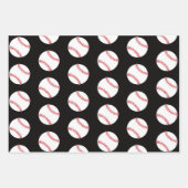 Baseball Ball Pattern Kinder naam Birthday Inpakpapier Vel (Voorkant 2)
