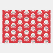Baseball Ball Pattern Kinder naam Vrolijk Kerstfee Inpakpapier Vel (Voorkant 2)