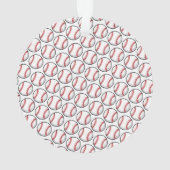 Baseball Ball Pattern Player Name Number Sports Ornament (achterkant)