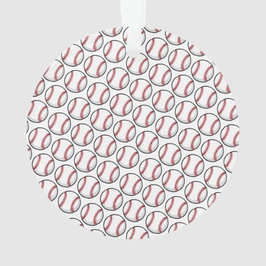 Baseball Ball Pattern Player Name Number Sports Ornament (achterkant)