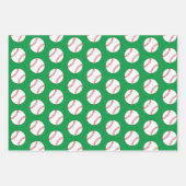 Baseball Ball Player Kinder naam Birthday Inpakpapier Vel (Voorkant 3)