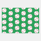 Baseball Ball Player Kinder naam Birthday Inpakpapier Vel (Voorkant 2)