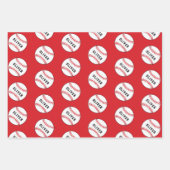 Baseball Ball Player Kinder naam Birthday Inpakpapier Vel (Voorkant 2)