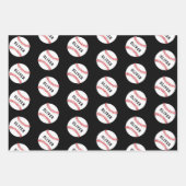 Baseball Ball Player Kinder naam Birthday Inpakpapier Vel (Voorkant 2)