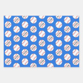 Baseball Ball Player Kinder naam Birthday Inpakpapier Vel (Voorkant 3)