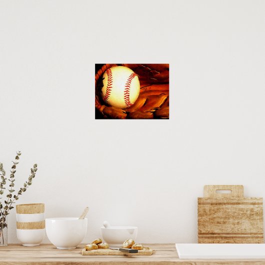 Baseball Ball-Poster Poster (Keuken)