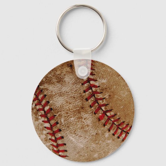 Baseball Ball Red en White Sports Sleutelhanger (Voorkant)