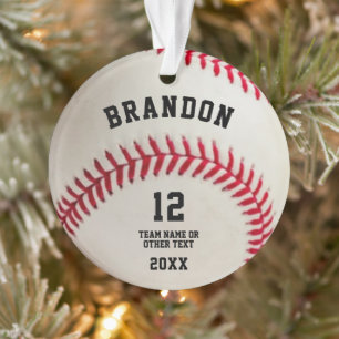 Baseball Ball Red Stitching Photo Personated Cer Ornament
