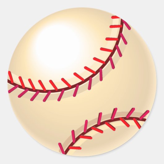 Baseball Ball Ronde Sticker (Voorkant)